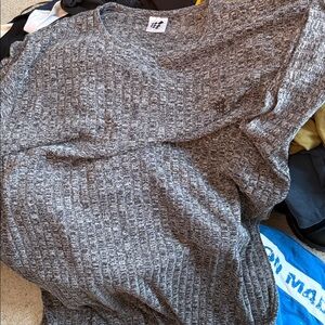 Jed North Textured Gray Crewneck Sweater
